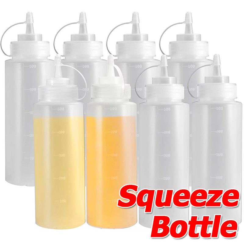 Bình Bóp Gia Vị Lỏng 240-1000ML Có Cân / Sốt Salad Chai Dầu Đựng Gia Vị