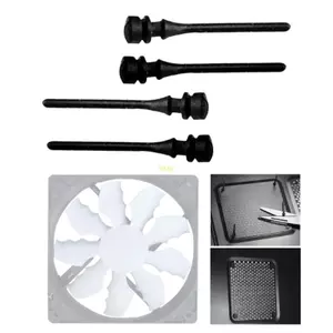 Btsg 12 24 36 Chiếc PC Quạt Gắn Pin Đinh Tán Đen Cao Su Mềm Giảm Tiếng Ồn Gắn Đinh Tán Cho PC Khung Xe Quạt Làm Mát