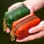 # HB # Retro Chính Hãng Da PU Dây Kéo Ví Đựng Tiền Xu Cho Unisex Đơn Giản Và Di Động Chìa Khóa Thẻ Mini Túi Bảo Quản.