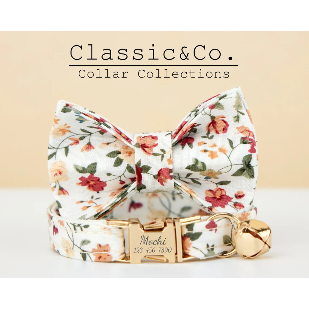 Vòng cổ mèo hoa đầy màu sắc dễ thương, dành cho thú cưng nam nữ, Vòng cổ mèo con thoải mái mềm mại có chuông và khóa vàng, Ý tưởng quà tặng thú cưng đang được bán
