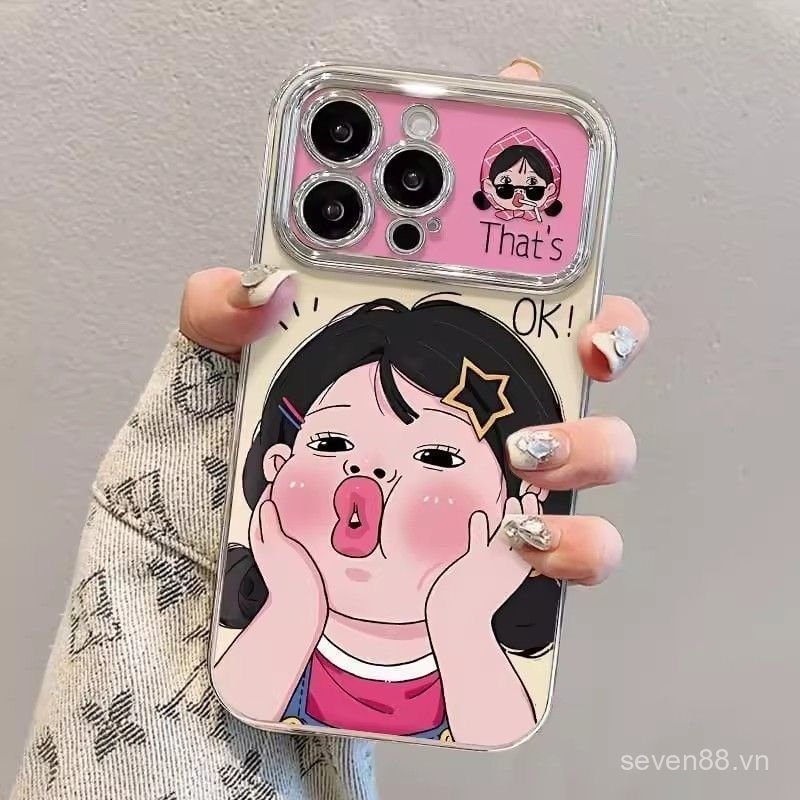 Ốp Điện Thoại Thích Hợp Cho iPhone 11 12 13 14 15 16 17 Pro max Plus Air Cô Gái Dễ Thương Chống Sốc Chống Sốc Vỏ Bảo Vệ Bao Gồm Tất Cả 5WTJ