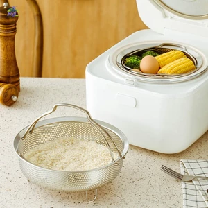 Giỏ hấp bằng thép không gỉ với thiết kế thoát nước nhiều lỗ để tách súp và thậm chí hấp