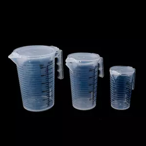 Cốc đo 100 / 250 / 500ML Bình làm bánh trong suốt Nước bột nhà bếp có nắp Sc [VN]