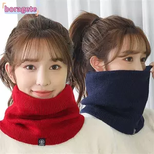 Ấm cổ BORAGETE, Khăn quàng cổ lót dày lông len, Dệt kim mềm mại thời trang Giữ ấm Khăn quàng cổ thể thao nam giới