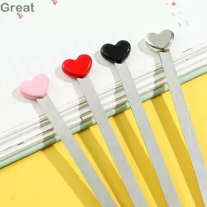 Kẹp sách đọc sách tuyệt vời, Dấu trang kim loại hình trái tim sơn, Quà tặng đánh dấu trang sách bằng thép không gỉ chất lượng cao