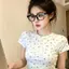 Áo thun ngắn tay vai trước Sweet Cool Hot Girl của Mỹ Thiết kế mùa hè Sense Slim-Fit Áo ngắn
