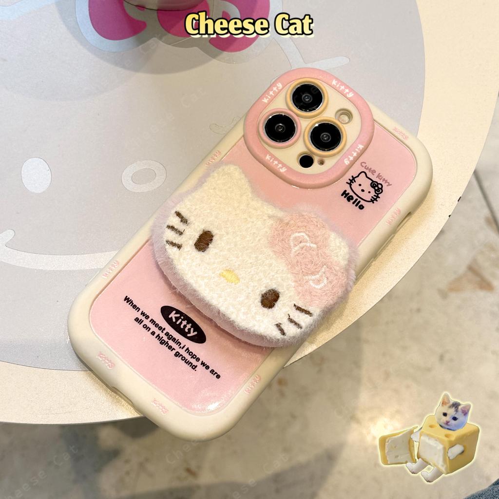 Sang Trọng Kitty Màu Hồng Ốp Lưng Điện Thoại iPhone 13 12 11 14 15 16 17 Pro Max XR Xs Max 7 Plus Silicone Bảo Vệ