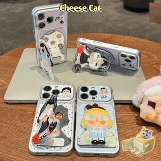 Có Thể Gập Lại Gương Đứng Dễ Thương Khóc Búp Bê Bao Da Cho iPhone 17 11 12 13 14 15 Plus Xs Max XR 7 Plus 16 Pro Max