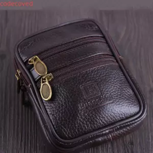 MOCOVED Đeo Thắt Lưng Túi Chống Mài Mòn Ngoài Trời Mini Du Lịch Đựng Thẻ Tiền Mặt Da Thật Nam Đa Năng Vintage Unisex Đồng Xu Eo Túi