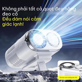 quat deo lung Q1 Pro Quạt đa năng: Đeo lưng, đeo cổ, đeo chéo, để bàn! 199 chế độ gió, mát lạnh bán dẫn
