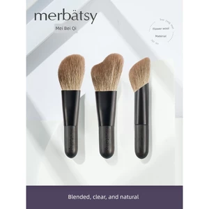 kem má hồng cọ má hồng cọ đánh má Blush Brush Contouring Highlight Brush Hoa Len Dốc Hình Sóng Cây Mun Thanh Ngắn Trong Suốt Mềm Mại Di Động Cọ Trang Điểm
