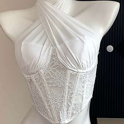 Thiết Kế Xương Cá Ren Corse Gợi Cảm Áo Vest Ống Top