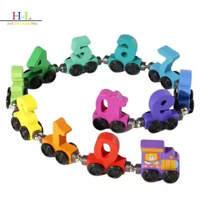 HL 1 Bộ Gỗ Từ Số Xe Lửa Đồ Chơi Montessori Đồ Chơi Giáo Dục Xe Lửa Nhận Thức Sớm Học Tập Bộ Giảng Dạy Cho Trẻ Tập Đi LMWU