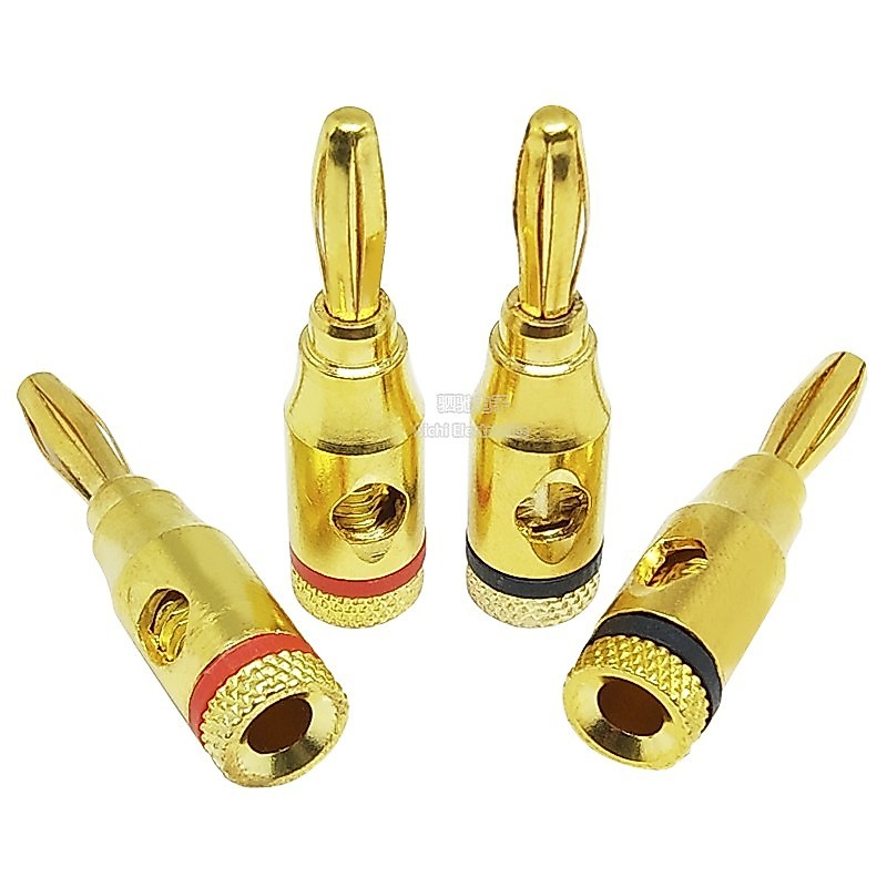 4mm Chuối Cắm Vàng Mạ Vàng Budweiser Loa Âm Thanh Loa Cáp Khuếch Đại Công Suất Chuối Sốt Cắm Kết Nối Ổ Cắm