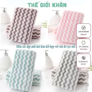 Combo 10 Khăn Lau Mặt Lông Cừu Chất Liệu Microfiber Siêu Mềm Mịn Thấm Hút Tốt Kích Thước 30x50 cm