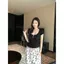 Hàng dệt kim màu đen dành cho nữ Mùa hè Phong cách mới Phiên bản Hàn Quốc Phối cảnh rỗng Slim-fit Slimmer Look Gợi cảm Chic Top