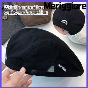Mũ nồi MERIGGIARE, Mũ Cotton cổ điển Newsboy, Mũ trước mặc lưng mềm thêu mũ phẳng cho nam giới