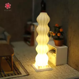 MJnmc 1 / 12 Nhà Búp Bê Mô Phỏng Đèn Sàn LED Đồ trang trí Nhà Búp Bê Phòng Khách Trang Trí Phòng Ngủ Nhà Búp Bê Micro Cảnh Trang Trí Mới