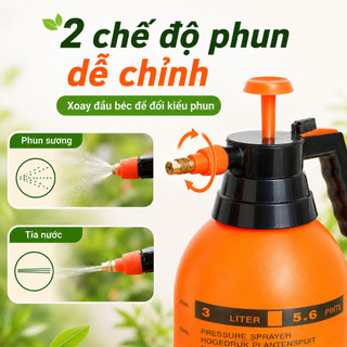 Bình xịt tưới cây, Bình xịt áp suất cao, Có thể treo được cất giữ tiện lợi 2L/3L
