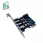 PCIe sang 4 Cổng USB-A 4Pin Power 5Gbps Thẻ mở rộng PCI Express USB 3.2GEN1 Controllor Adapter Máy tính để bàn