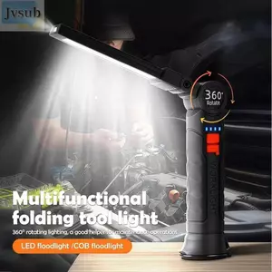 Đèn làm việc JVSUB, Đèn pin sạc LED, Đèn mạnh chuyên nghiệp có nam châm & móc Đèn tìm kiếm cầm tay chống nước để làm việc ban đêm Cắm trại ngoài trời