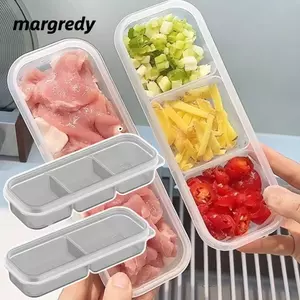Tủ Lạnh MARGREDY Hộp Bảo Quản Tươi, Hộp Bảo Quản Thực Phẩm Có Thể Xếp Chồng Trong Suốt, Có Nắp 3 / 2 Lưới Bảo Quản Kín Hộp Phân Loại Thực Phẩm Bảo Quản Rau Quả