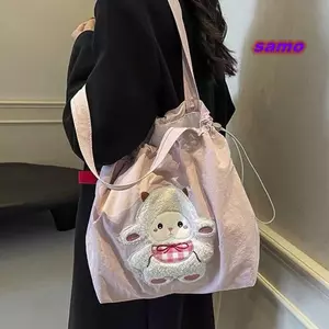 Túi Tote SAMO, Túi Đeo Vai In Hình Cừu Nhẹ, Túi Vải Dung Tích Lớn Dễ Thương Cho Nữ Học Sinh Đi Làm Sử Dụng Hàng Ngày
