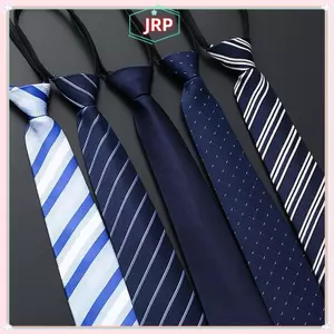 JRP Thanh Lịch 8CM Lười Cà Vạt Xanh Bla Đỏ Sọc Nam Áo Sơ Mi Công Sở Dây Kéo Dây Buộc Neties Phụ Kiện Đám Cưới Chổi JRP