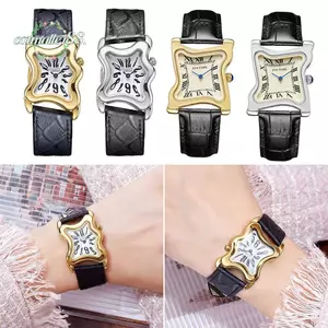 Đồng hồ nóng chảy nghệ thuật CATMALLER88, Đồng hồ đeo tay thạch anh dây da siêu thực, Phong trào thạch anh độc đáo Thiết kế thời gian mềm mại Đồng hồ cặp đôi nghệ thuật nam nữ