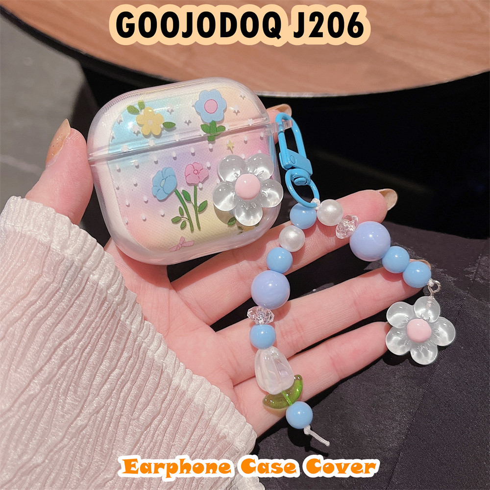 GOOJODOQ [Ngôi sao tương lai] Dành cho Ốp lưng GOOOJDOQ J206 Vỏ tai nghe silicon mềm Họa tiết bướm màu hồng
