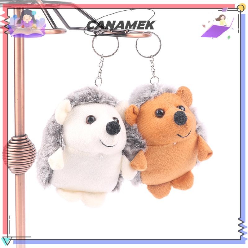 CANAMEK Dễ Thương Nhím Sang Trọng Hoạt Hình Động Vật Mặt Dây Chuyền Mềm Nhồi Bông Búp Bê Móc Khóa Ba Lô Túi Ô Tô Móc Khóa Nhẫn Trang Trí Trẻ Em Quà Tặng CSF