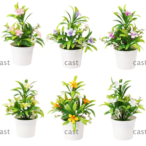 CAST Morning Glory Cây trồng trong chậu nhân tạo, Nhiều màu Mô phỏng tự nhiên chậu hoa, Đạo cụ chụp ảnh sáng tạo Nhựa thanh lịch giả cây cảnh trang trí nhà cửa