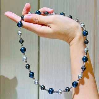 [ DAISYN ] N1040 vòng cổ ngọc xanh coban xám sang trọng , dây chuyền ngọc trai nhân tạo , chuỗi hạt ngọc