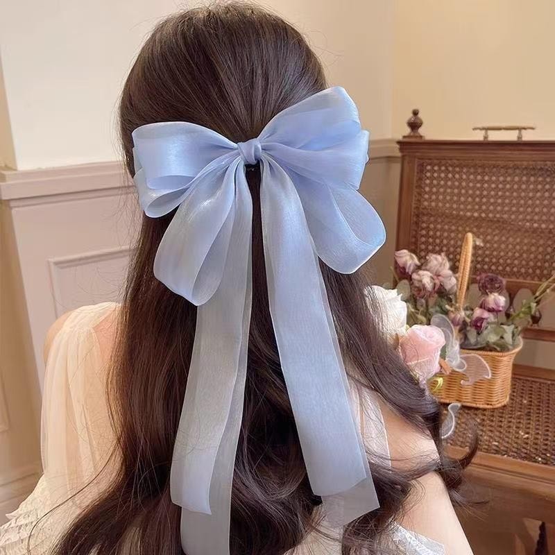 Phong Cách Hàn Quốc - Kẹp Tóc Lưới Lớn với Nơ Tóc, quà tặng sinh nhật cho bạn gái