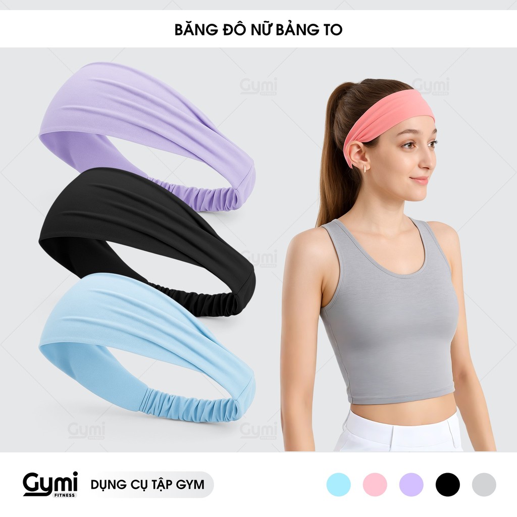 Băng Đô Thể Thao Nữ Co Giãn Thoáng Mát Thấm Hút Mồ Hôi - Phụ Kiện Gym Yoga Chạy Bộ - Băng Đô 02 - BangDo02