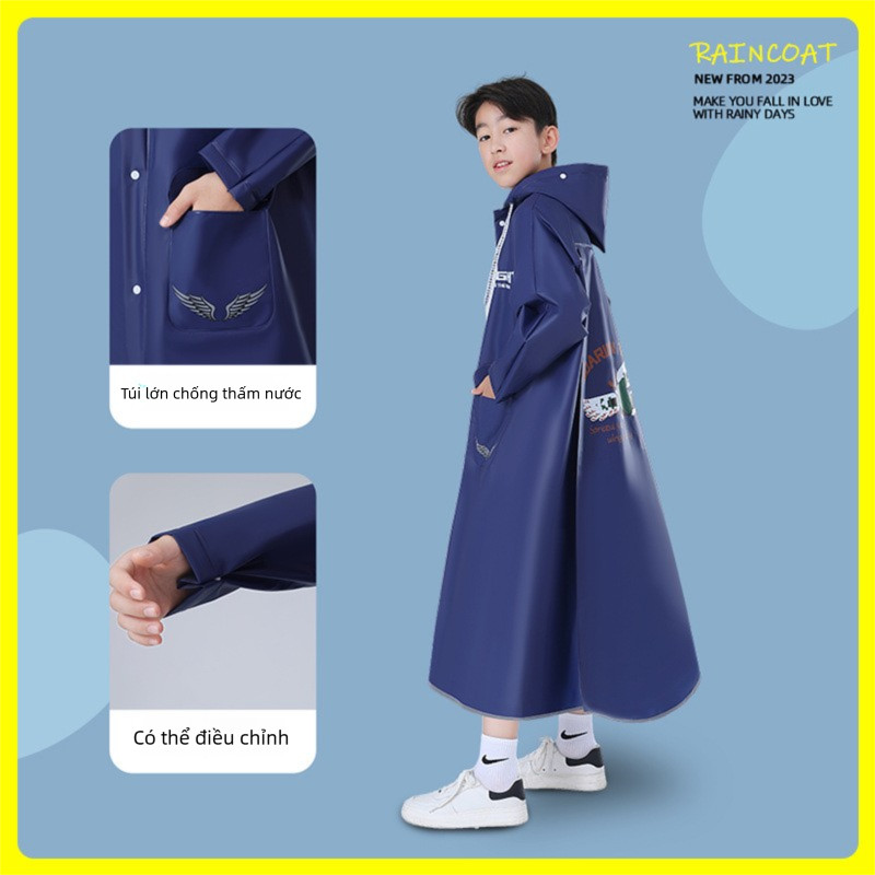 Chất liệu chống nước EVA dày dặn mưa thời trang cho trẻ em, Ba lô chứa đủ loại ba lô, nắp lớn độ phân giải cao