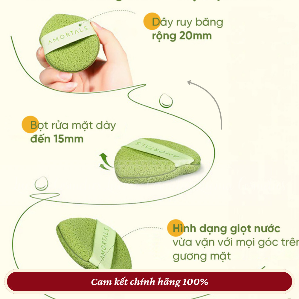 Mút Rửa Mặt Bọt Biển Hình Giọt Nước AMORTALS Mềm Mại, Làm sạch Sâu, Thiết Kế Thông Minh  IS44