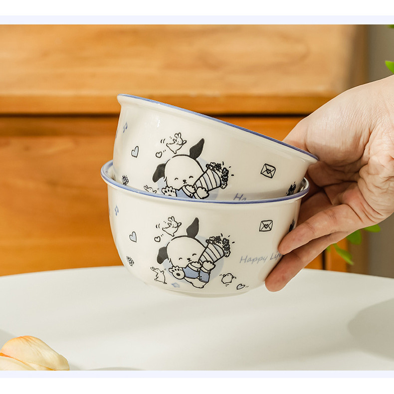 Hoạt Hình Dễ Thương Bộ Đĩa Đĩa Hộ Gia Đình Bát Gốm Cặp Đôi Sáng Tạo Mì Ăn Liền Bát Gốm Bộ Đồ Ăn