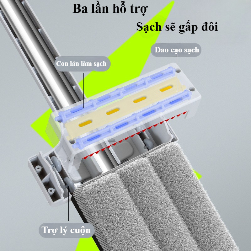 Cây lau nhà tự vắt bàn lau lớn 45cm,Vệ sinh xoay 360 độ,Lau tất cả các sàn nhà