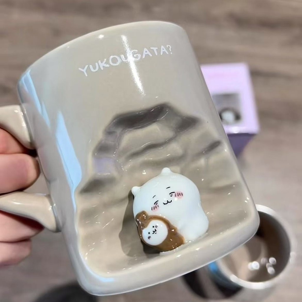 ST2 Chiikawa Hang Cốc Cặp Đôi Cà Phê Hachiware Bé Gái Nhà Hoạt Hình Dễ Thương Sinh Viên Gốm Sứ Cốc Nước TS2