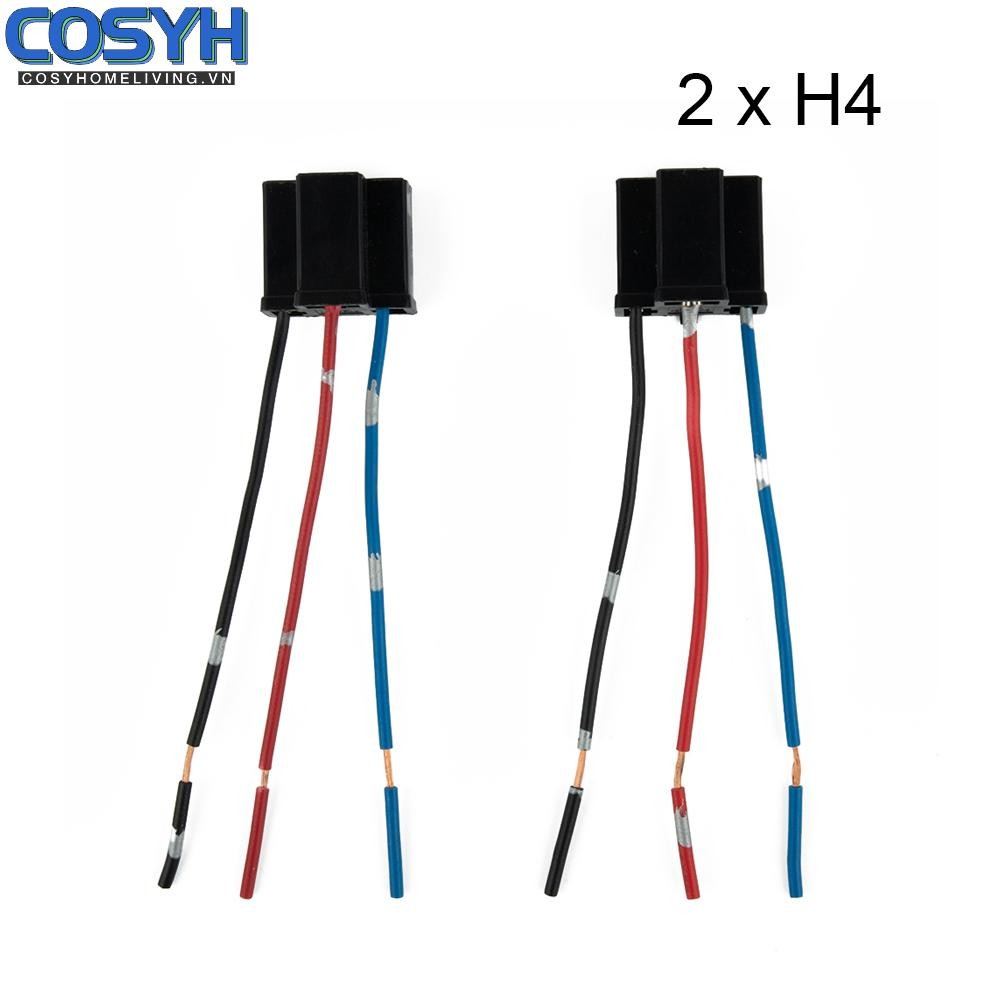 <cosyh>Ultra Durable H4 3 Pin Headlight Connector Plug Socket with Copper Core Material