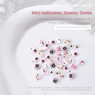 30 Chiếc Móng Tay Nghệ Thuật Halloween Mini Trang Sức Punk Phong Cách Đầu Lâu Ma Thuật Viên Bí Ngô Đèn Lồng Nhựa Quyến Rũ Trang Trí Móng Tay Dụng Cụ Làm Móng Tay Cho Tiệm Móng Tay