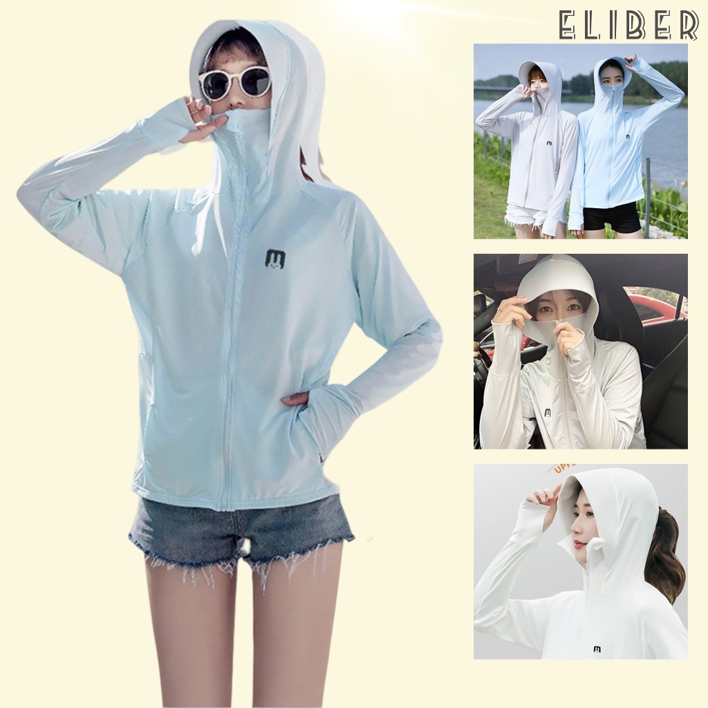ELIBER- Áo chống nắng chất su kim lạnh UPF 50+ Áo chống nắng chống nóng ...