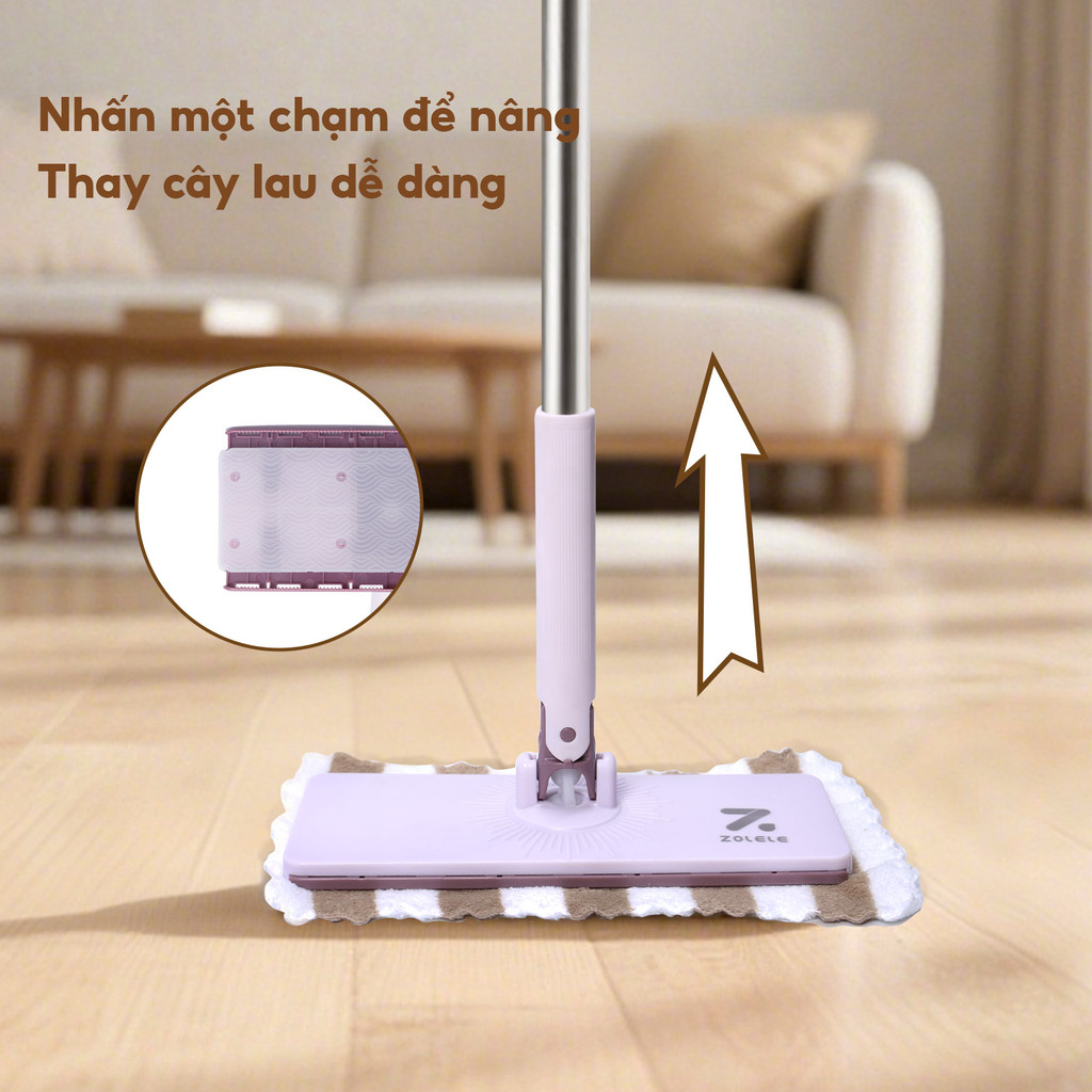Cây lau kẹp khăn đa năng, cây lau nhà lười dài bàn lau 25cm dùng 1 lần lau bụi mịn DM03 Zolele | BigBuy360 - bigbuy360.vn