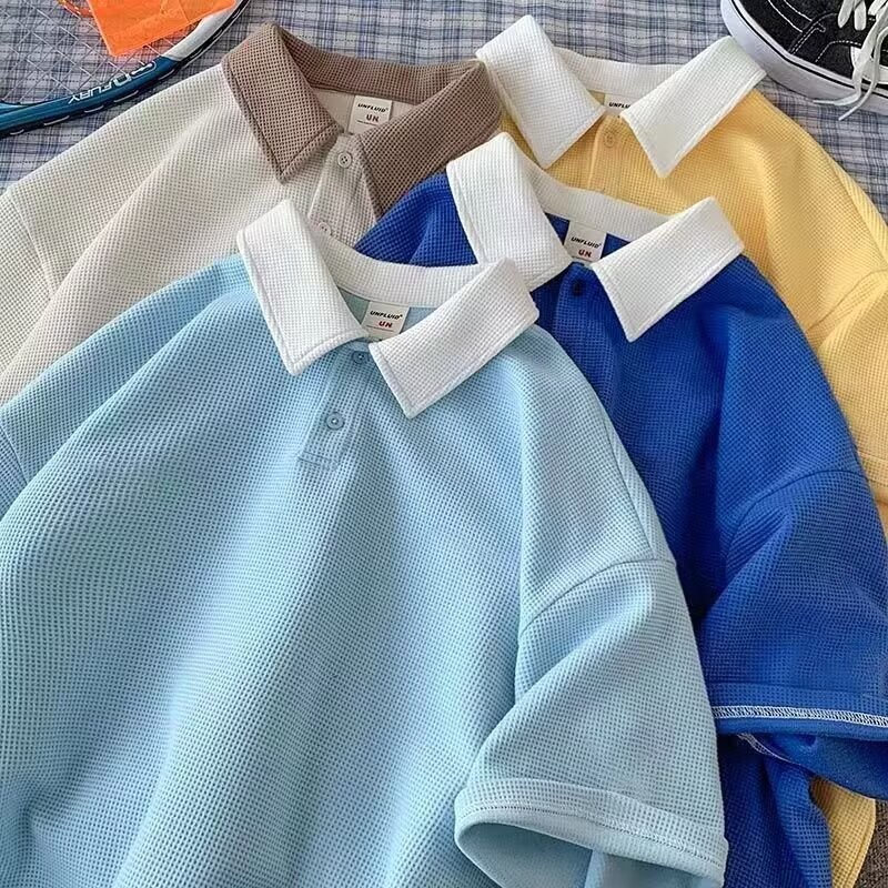 Áo Polo Unisex Thun Tay Ngắn Cho Mùa Hè 2025, Phong Cách Đại Học