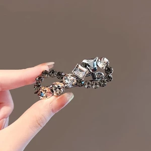 Kẹp Tóc Nơ Kim Cương Nhấp Nháy Sang Trọng Với Ánh Sáng Cao Cấp, Phù Hợp Cho Nữ và Thiết Kế Kẹp Trán