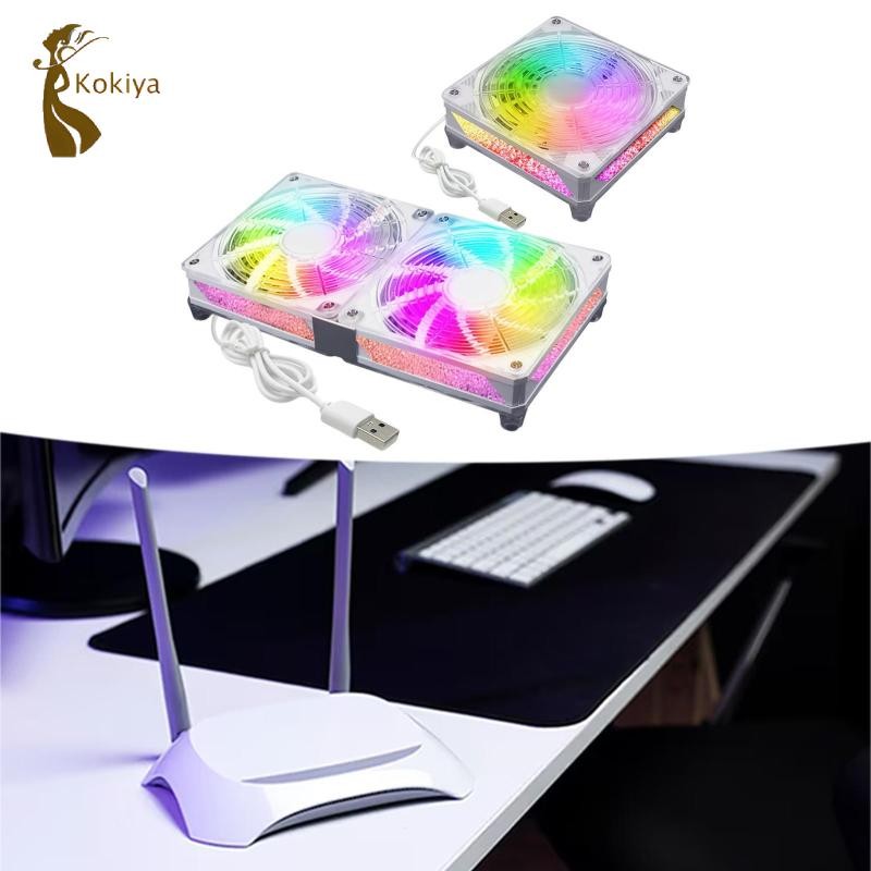 Kokiya USB Quạt tản nhiệt Quạt máy tính 5V Dễ dàng lắp đặt Máy tính làm mát 12cm yên tĩnh cho bồn rửa CPU Tản nhiệt PC Khung gầm