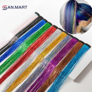 Bộ 200 Sợi Tóc Giả Nối Dài 90cm Màu Kim Tuyến Phong Cách Hippie Dành Cho Nữ