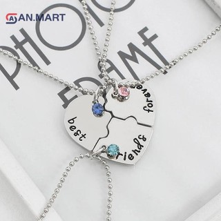 Bigdealssuper 3 Cái / bộ Trái Tim Chia Mặt Dây Chuyền Vòng Cổ Người Bạn Thân Nhất Bff Tình Bạn Cặp Đôi Vòng Cổ Trang Sức Thời Trang Siêu