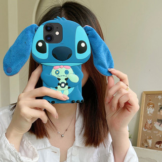 Stitch 3D Sang Trọng Tai Hoạt Hình Cầm Tay Dành Cho Vivo V60 Lite Y400 Y300 Y200 Y100 Y31 5G Y21D 4G Vỏ Điện Thoại TPU Mềm